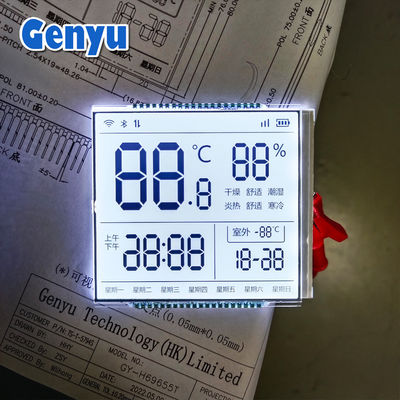 سعر جيد شاشة LCD مخصصة مربعة HTN ضوء خلفي أبيض جهاز تحديد الحرارة شاشة LCD الانترنت