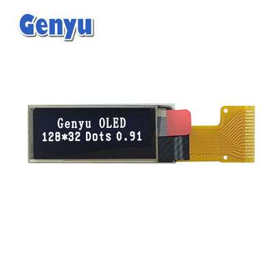 0.91 بوصة شاشة OLED 128x32 دقة بيضاء 15pin واجهة FPC SPI