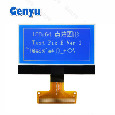 سعر جيد 2.15 بوصة 128x64 شاشة LCD الرسومية STN أبيض على أزرق 34PIN FPC لحام الانترنت
