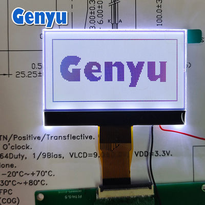 سعر جيد 2.42 بوصة 128x64 شاشة LCD عاكسة ضوء خلفي أبيض 24PIN FPC Connector الانترنت